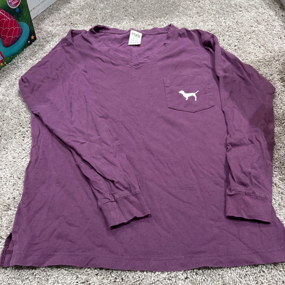 PINK campus long sleeve tee